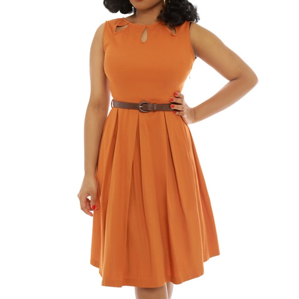 🍁 Lindy bop burnt orange swing dress 🍂